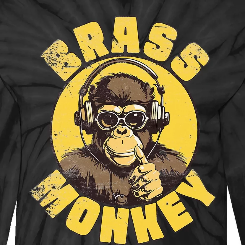 Brass Monkey Funny Cool Music Tie-Dye Long Sleeve Shirt