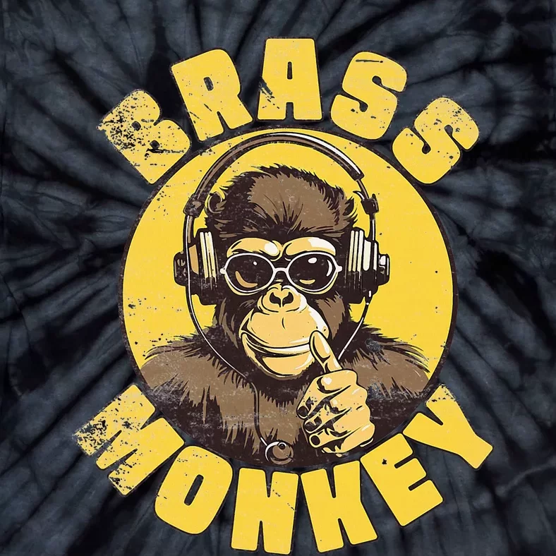 Brass Monkey Funny Cool Music Tie-Dye T-Shirt