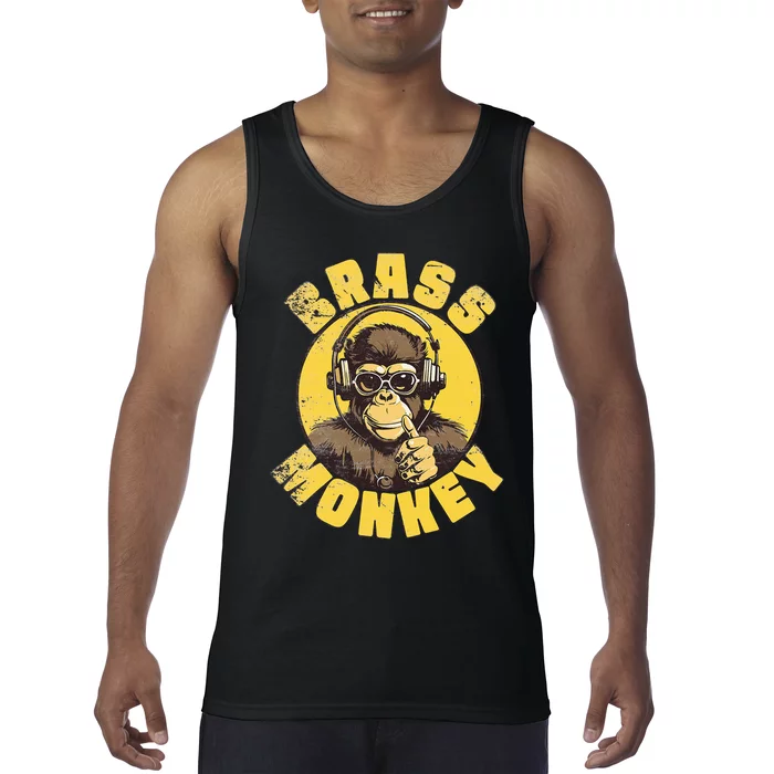 Brass Monkey Funny Cool Music Tank Top