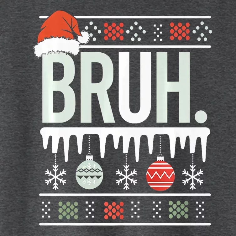 Bruh Meme Funny Christmas Santa Greeting Teens Xmas Women's Crop Top Tee