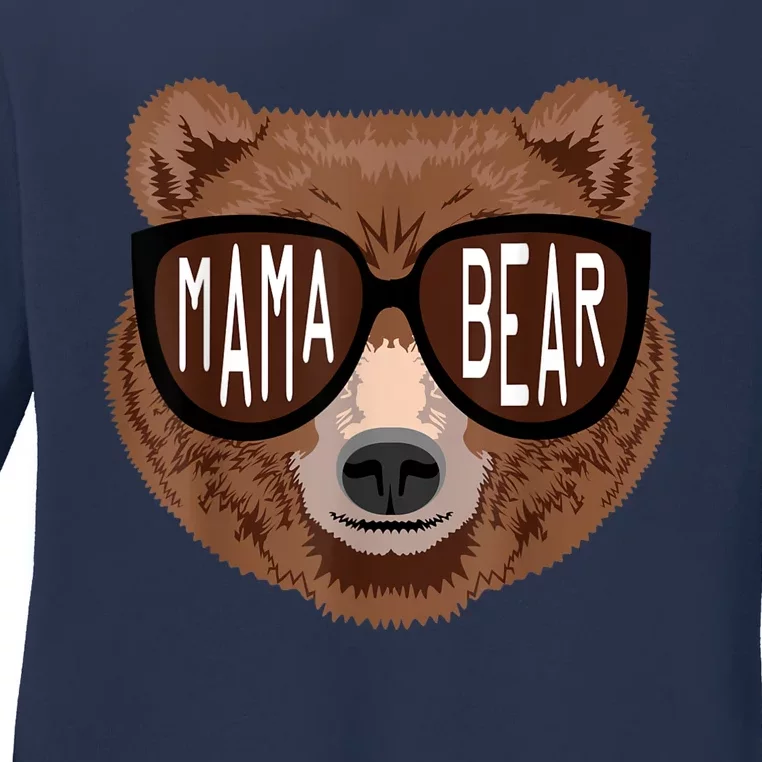 Bear Matching Family Outfits, Funny Mama Bear Ladies Long Sleeve Shirt