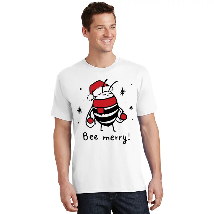 Bee Merry Funny Christmas Gift Bee Lover T-Shirt