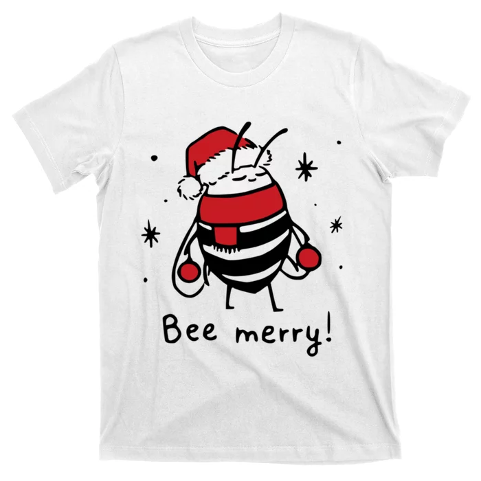 Bee Merry Funny Christmas Gift Bee Lover T-Shirt