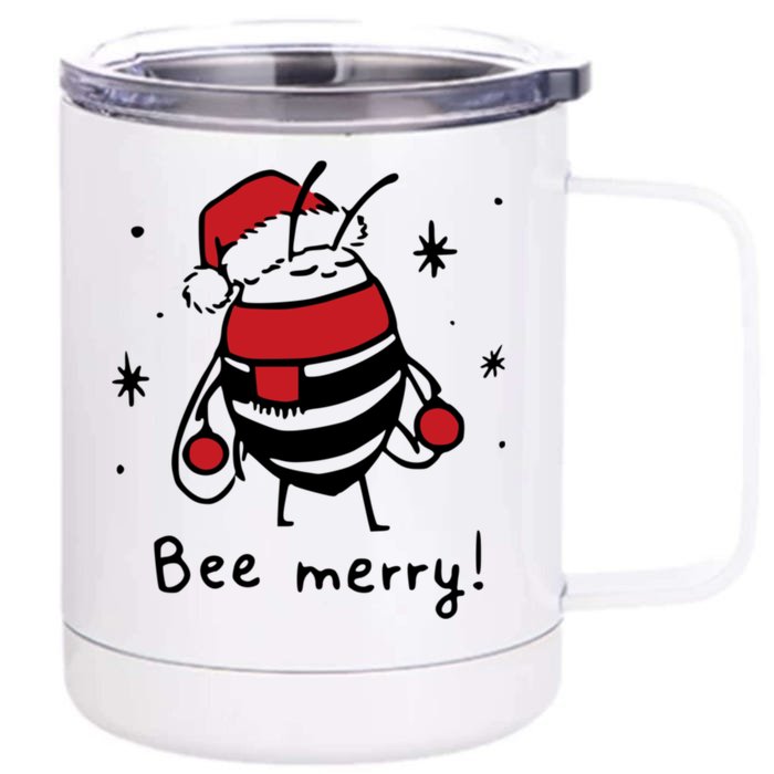 Bee Merry Funny Christmas Gift Bee Lover 12 oz Stainless Steel Tumbler Cup