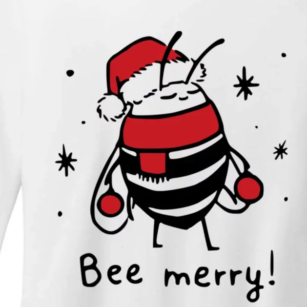 Bee Merry Funny Christmas Gift Bee Lover Womens CVC Long Sleeve Shirt