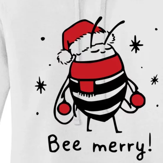 Bee Merry Funny Christmas Gift Bee Lover Women's Pullover Hoodie