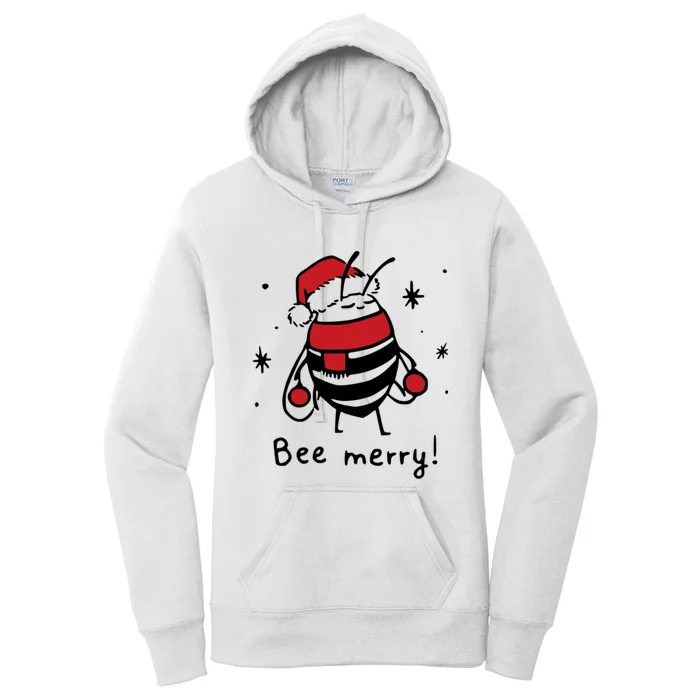 Bee Merry Funny Christmas Gift Bee Lover Women's Pullover Hoodie