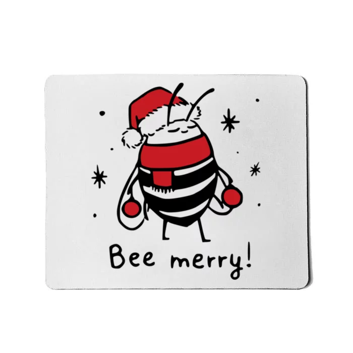 Bee Merry Funny Christmas Gift Bee Lover Mousepad