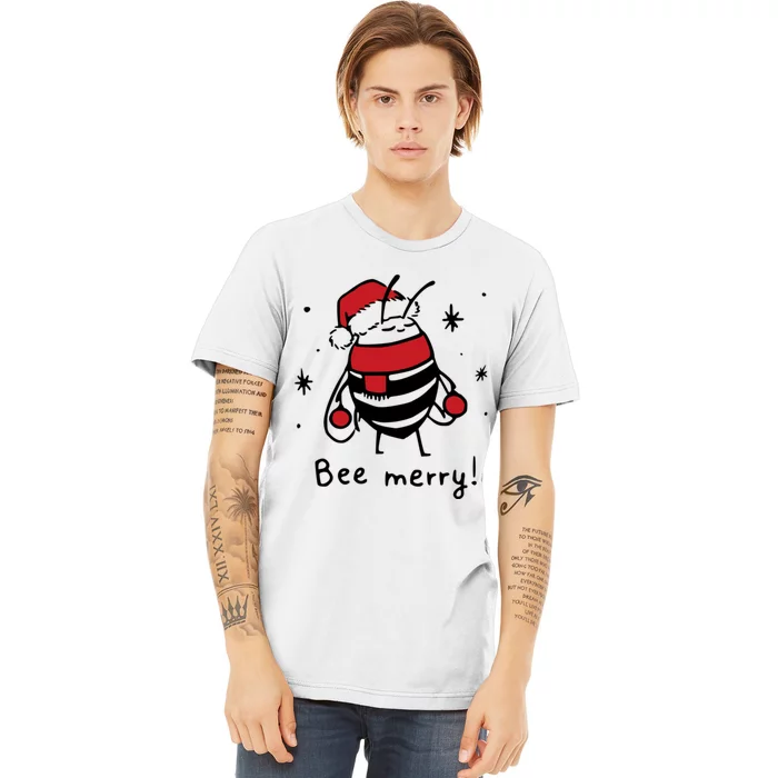 Bee Merry Funny Christmas Gift Bee Lover Premium T-Shirt