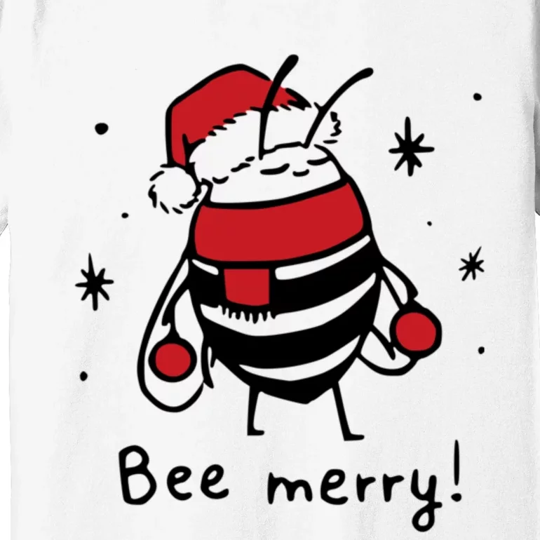 Bee Merry Funny Christmas Gift Bee Lover Premium T-Shirt