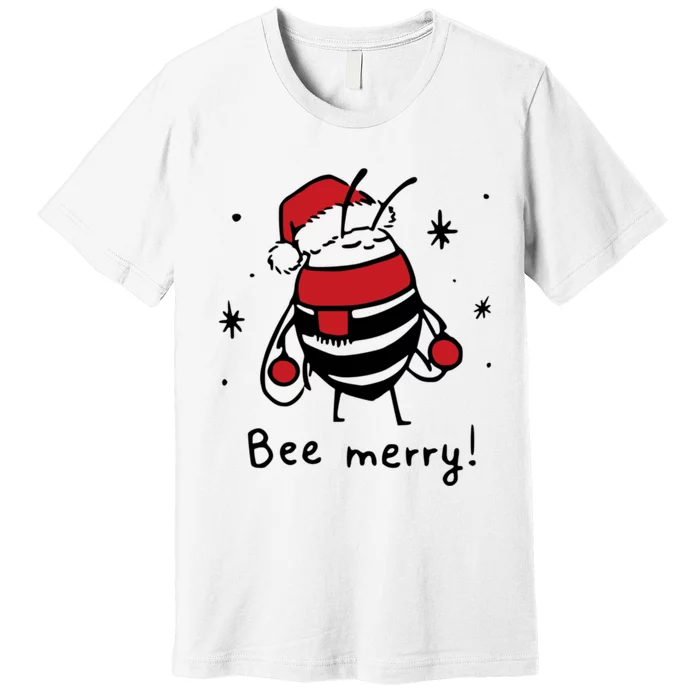 Bee Merry Funny Christmas Gift Bee Lover Premium T-Shirt