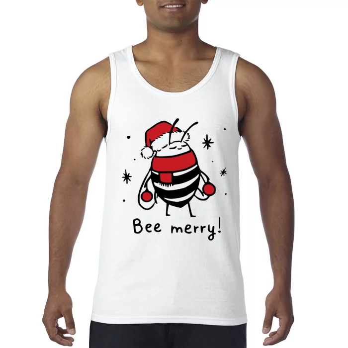 Bee Merry Funny Christmas Gift Bee Lover Tank Top