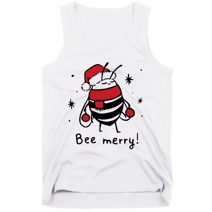 Bee Merry Funny Christmas Gift Bee Lover Tank Top