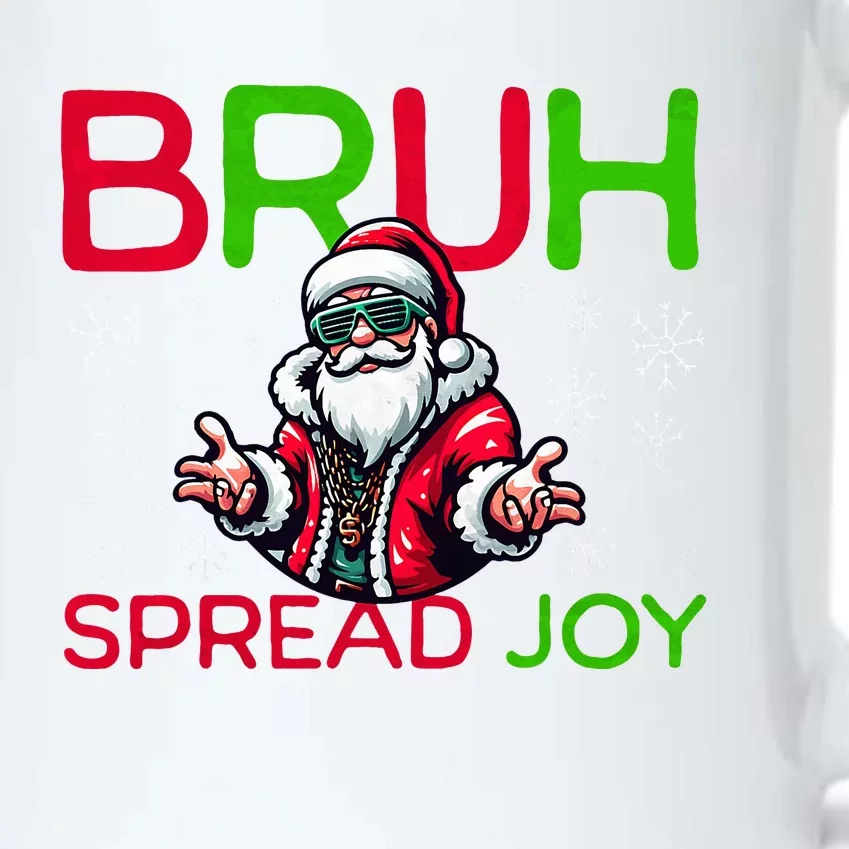 Bruh Meme Funny Christmas  Spread Joy Hip Hop Santa Black Color Changing Mug