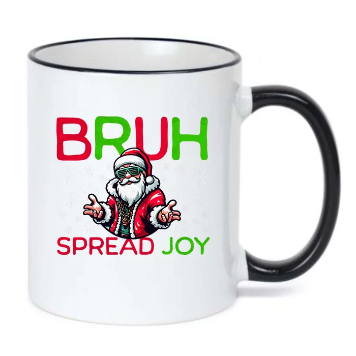 Bruh Meme Funny Christmas  Spread Joy Hip Hop Santa Black Color Changing Mug