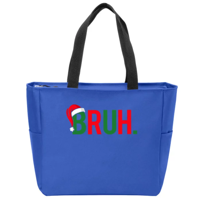 Bruh Meme Funny Saying Bro Greeting  Christmas Zip Tote Bag