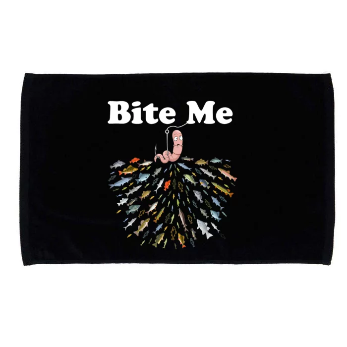 Bite Me Fishing Gift For Fishing Lovers Microfiber Hand Towel