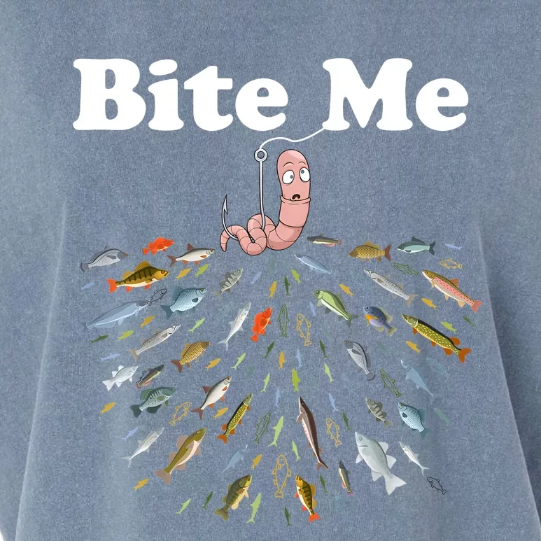 Bite Me Fishing Gift For Fishing Lovers Garment-Dyed Women's Muscle Tee