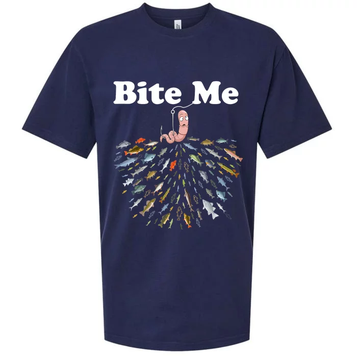 Bite Me Fishing Gift For Fishing Lovers Sueded Cloud Jersey T-Shirt