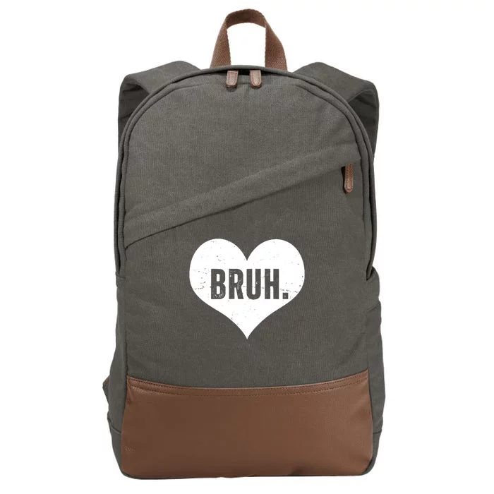 Bruh Meme Funny Valentine Cotton Canvas Backpack