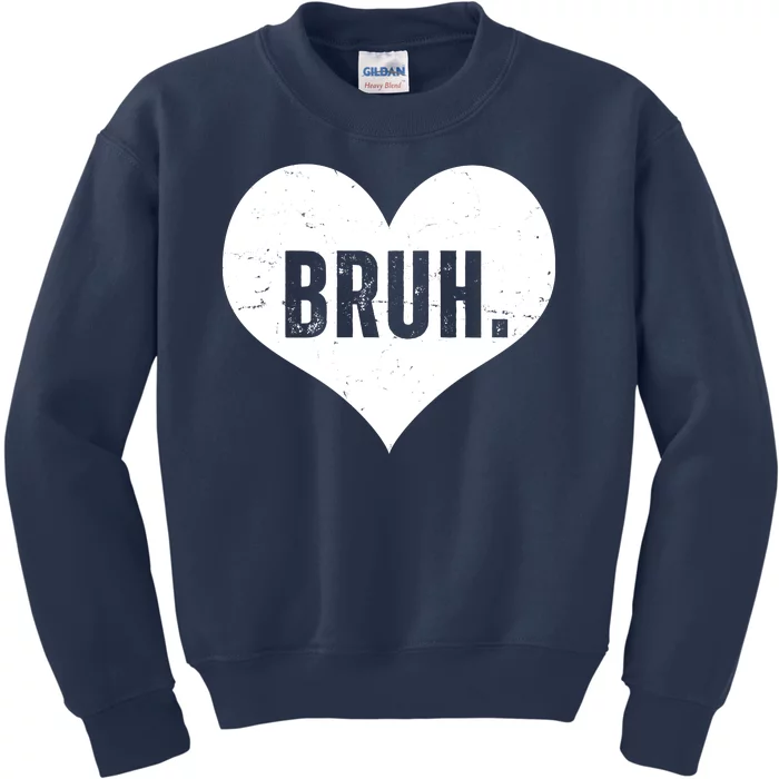 Bruh Meme Funny Valentine Kids Sweatshirt