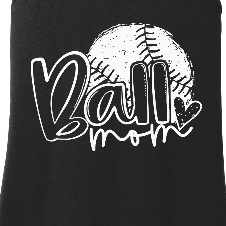 Ball Mom Funny Baseball Football Basketball Mom Mommy Wo Ladies Essential Tank