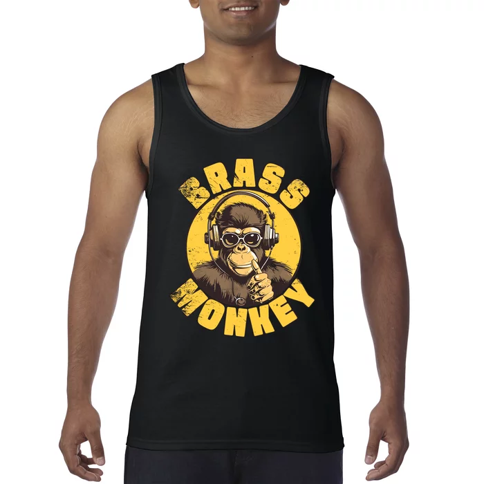 Brass Monkey Funny Cool Music Tank Top