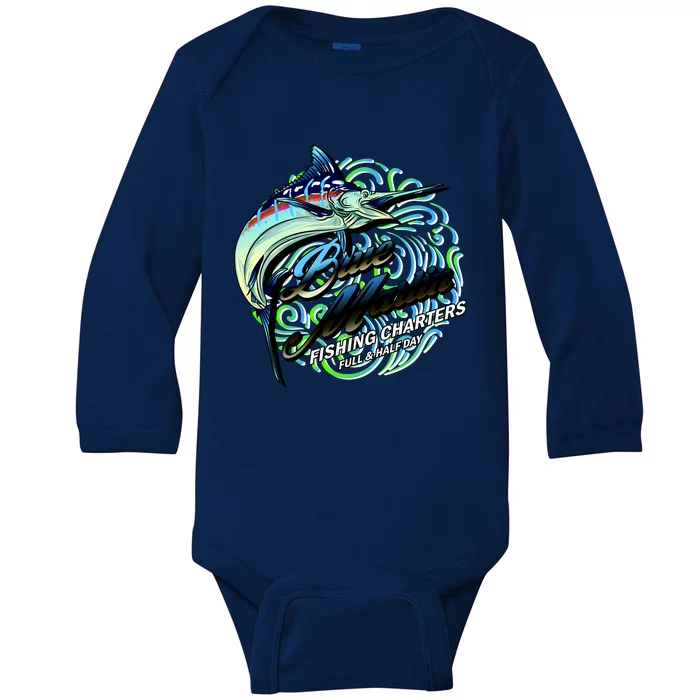 Blue Marlin Fishing Charters Baby Long Sleeve Bodysuit