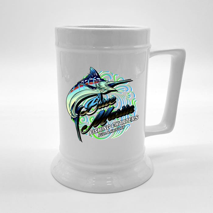 Blue Marlin Fishing Charters Front & Back Beer Stein