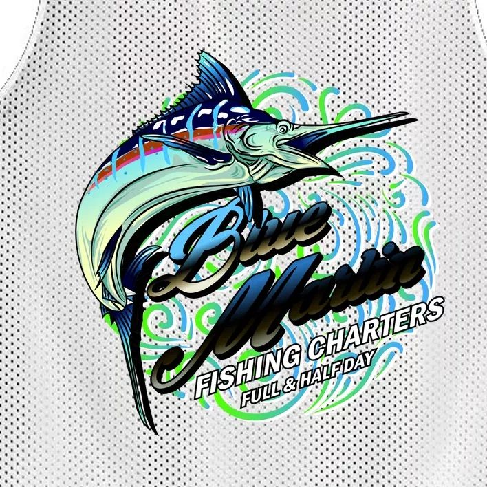 Blue Marlin Fishing Charters Mesh Reversible Basketball Jersey Tank