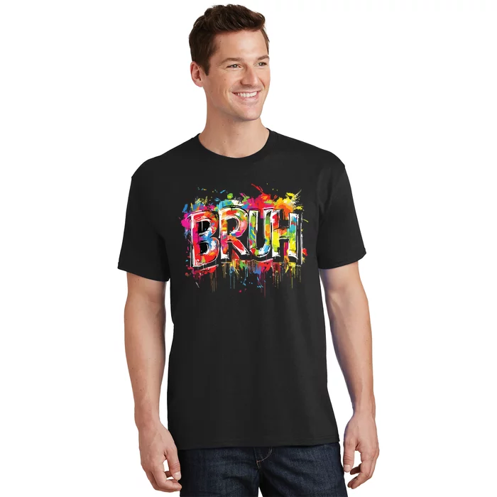 Bruh Meme Funny Saying Teens Graffiti Aesthetic T-Shirt