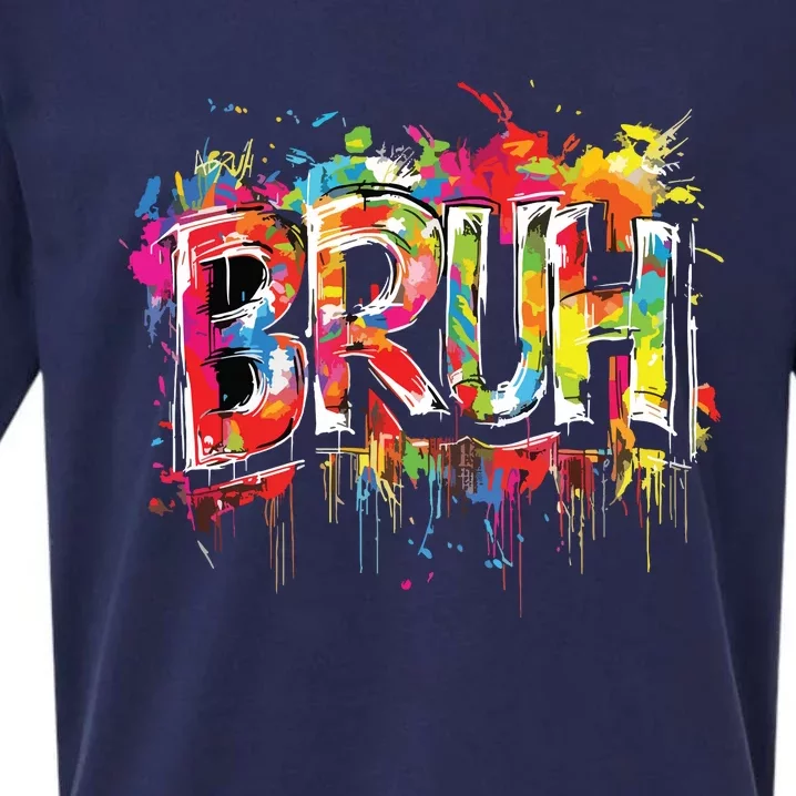 Bruh Meme Funny Saying Teens Graffiti Aesthetic Sueded Cloud Jersey T-Shirt