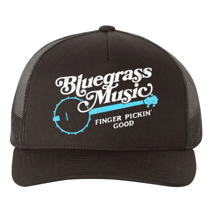 Bluegrass Music Finger Pickin Good Banjo Design Graphic Yupoong Adult 5-Panel Trucker Hat