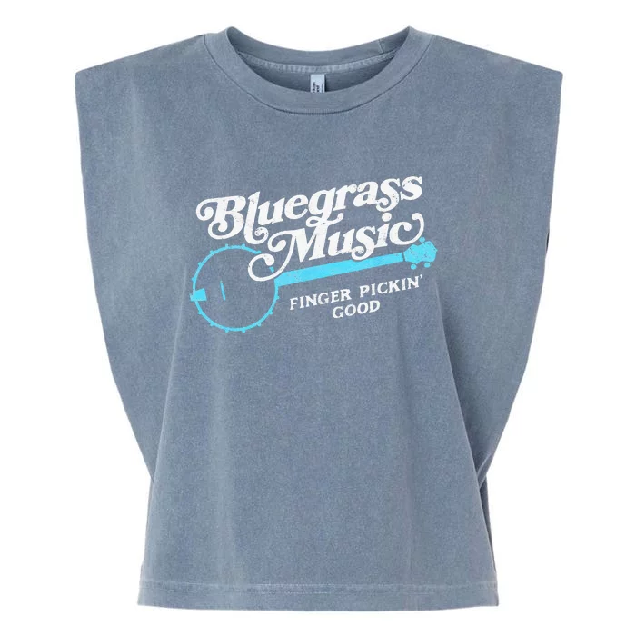 Bluegrass Music Finger Pickin Good Banjo Design Graphic Garment-Dyed Women's Muscle Tee