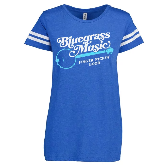 Bluegrass Music Finger Pickin Good Banjo Design Graphic Enza Ladies Jersey Football T-Shirt