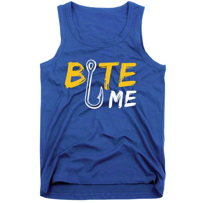 Bite Me Fisher Gift Funny Fishing Quote Bass Fishing Gift Tank Top