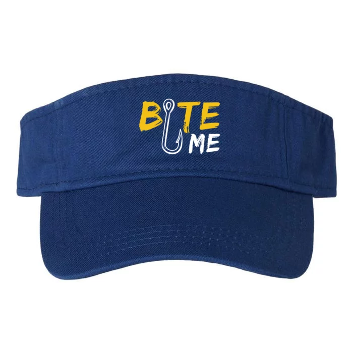 Bite Me Fisher Gift Funny Fishing Quote Bass Fishing Gift Valucap Bio-Washed Visor