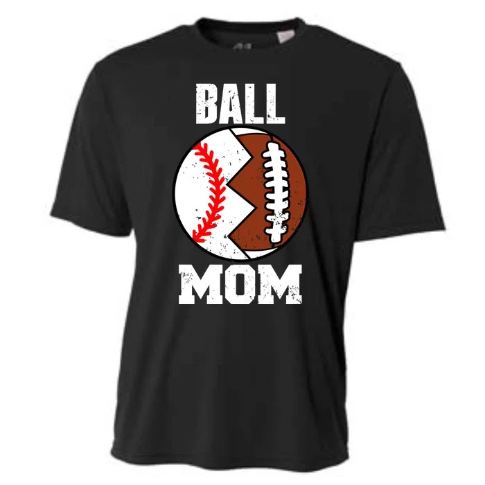 Ball Mom Funny Football Baseball Player Mom Cute Gift Cooling Performance Crew T-Shirt