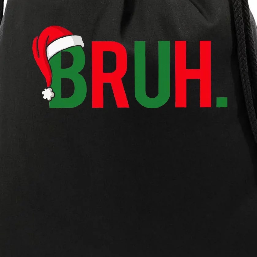 Bruh Meme Funny Saying Bro Greeting Ns Christmas Drawstring Bag