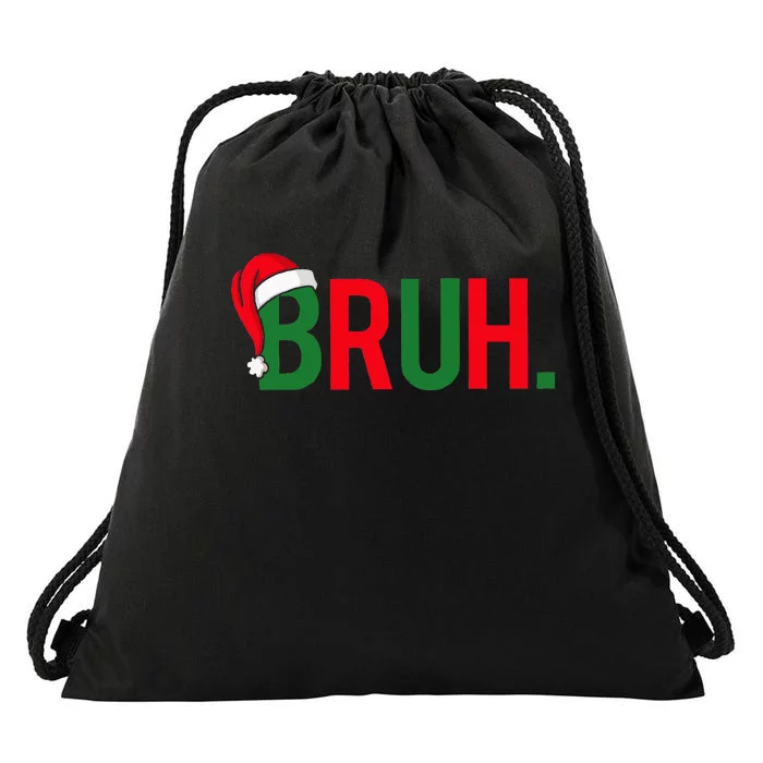 Bruh Meme Funny Saying Bro Greeting Ns Christmas Drawstring Bag