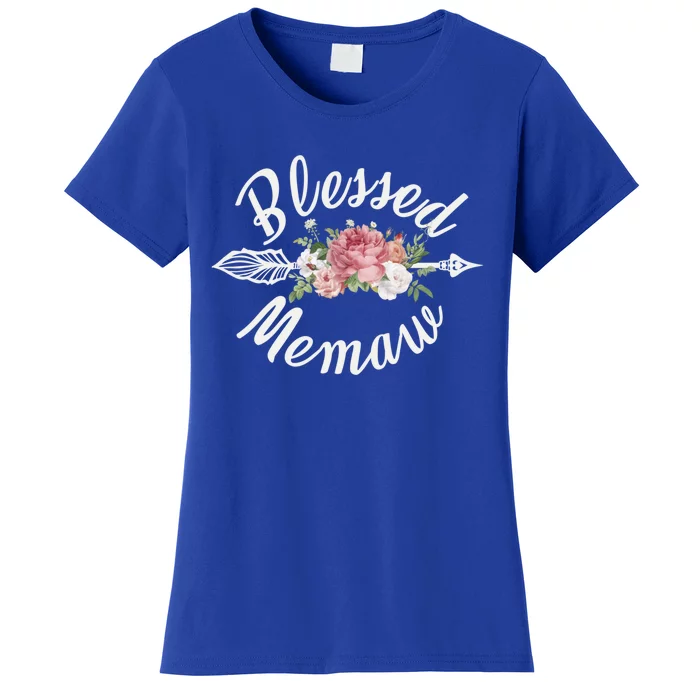 Blessed Memaw Funny Grandma Flowers Gift Women's T-Shirt