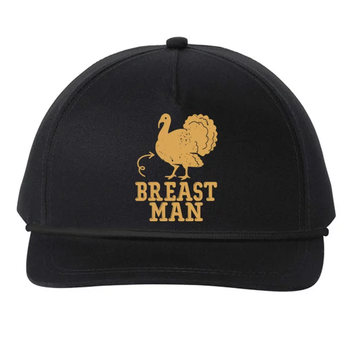 Breast Man Funny Turkey Thanksgiving Snapback Five-Panel Rope Hat