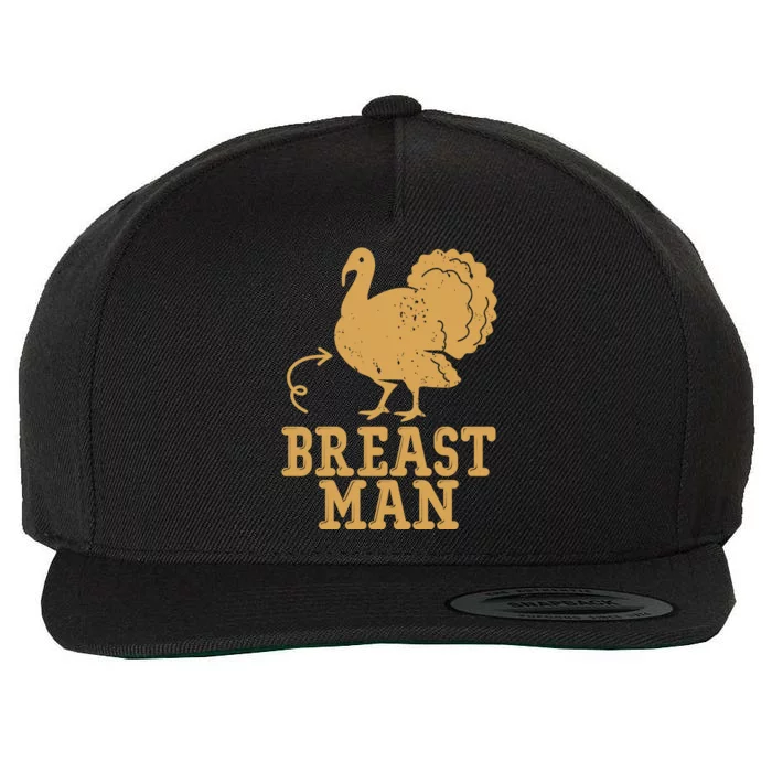 Breast Man Funny Turkey Thanksgiving Wool Snapback Cap