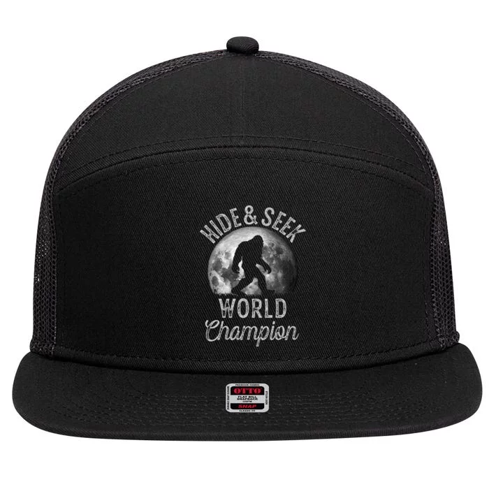 Bigfoot Moon Fantasy Hide And Seek World Champion Sasquatch 7 Panel Mesh Trucker Snapback Hat