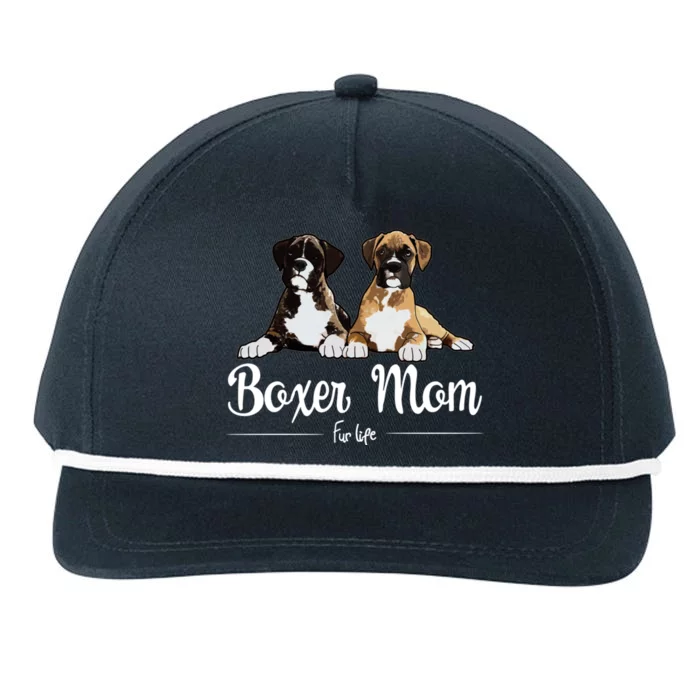 Boxer Mom Fur Life Design Snapback Five-Panel Rope Hat