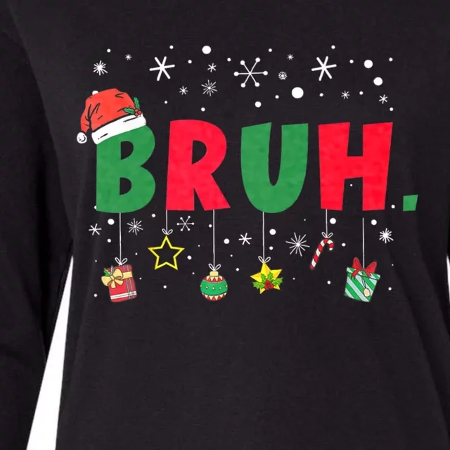 Bruh Meme Funny Saying Bro Greeting Womens Cotton Relaxed Long Sleeve T-Shirt