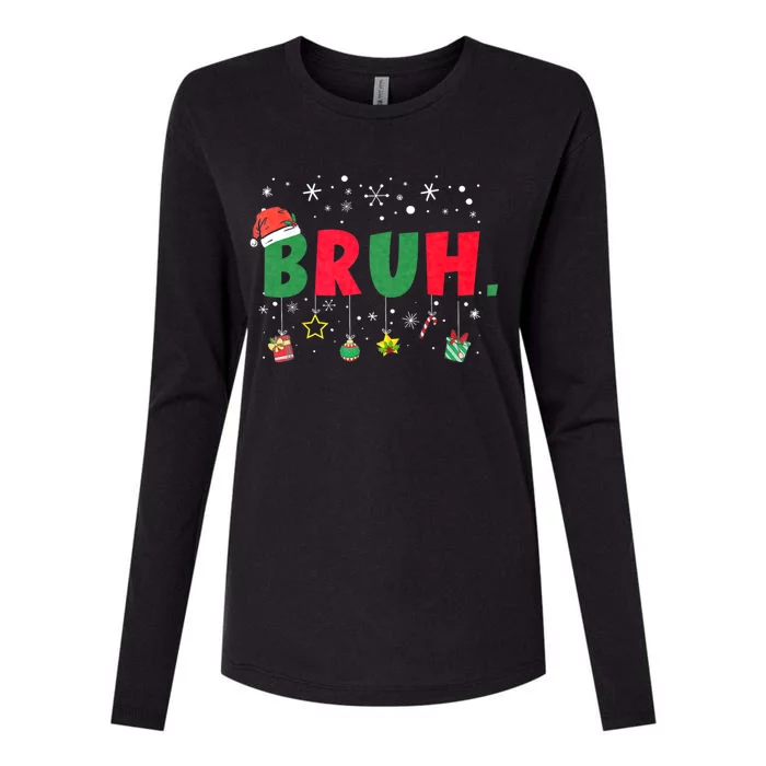 Bruh Meme Funny Saying Bro Greeting Womens Cotton Relaxed Long Sleeve T-Shirt