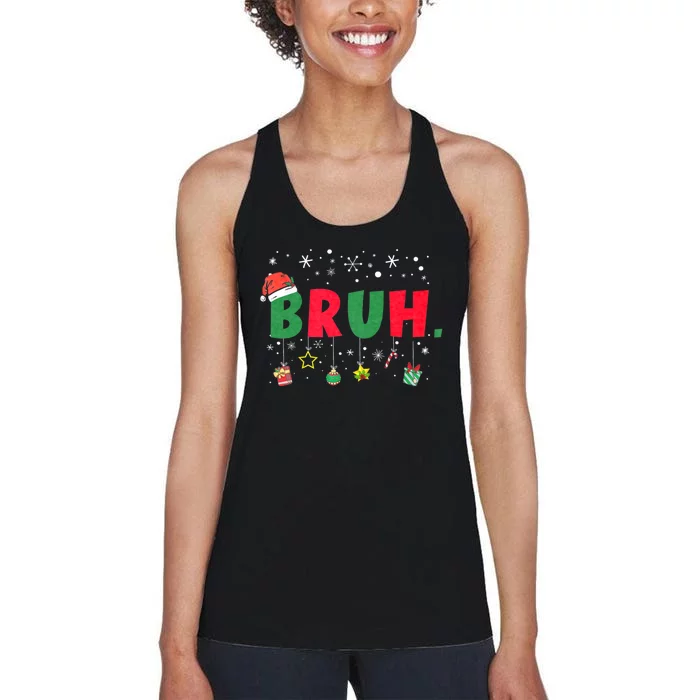 Bruh Meme Funny Saying Bro Greeting Women's Racerback Tank