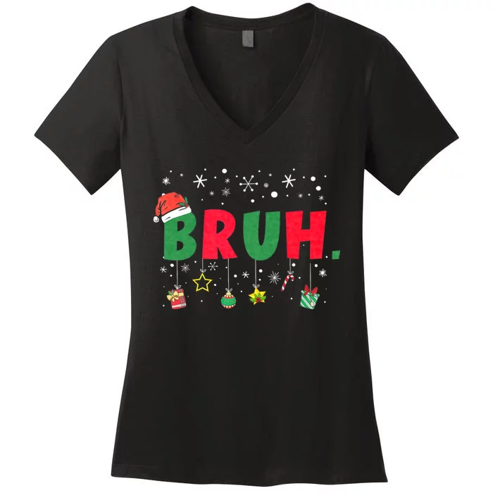 Bruh Meme Funny Saying Bro Greeting Women's V-Neck T-Shirt