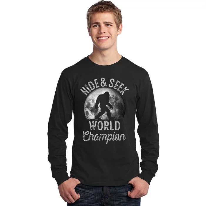 Bigfoot Moon Fantasy Hide And Seek World Champion Sasquatch Tall Long Sleeve T-Shirt